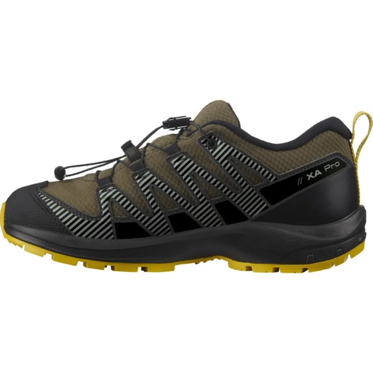 Black / Olive Salomon Xa Pro V8 CSWP Kids' Hiking Shoes | PH 94167V